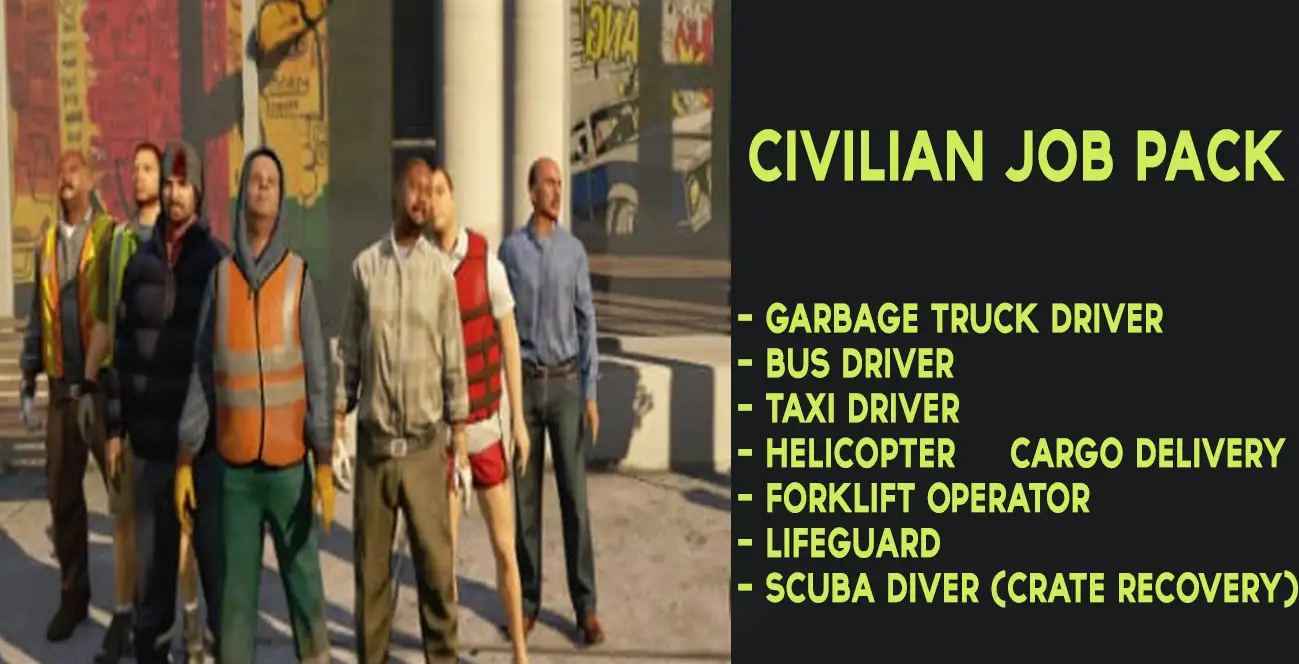 Civilian Job Pack [ESX/QB] | FiveM Store | Jobs Pack