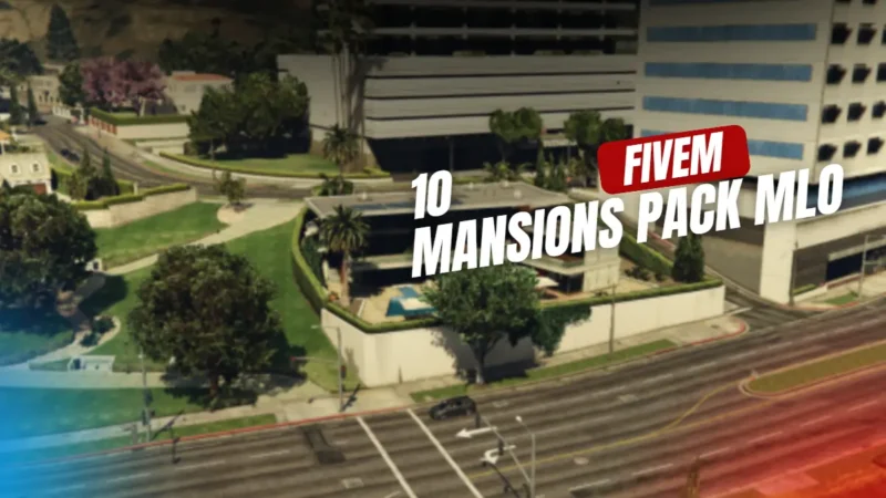 "Mansion party setup with rooftop and jacuzzi in FiveM RP server"