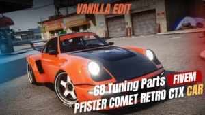 Pfister Comet Retro CTX FiveM custom sports car mod with 68 tuning parts