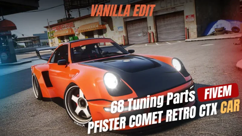 Pfister Comet Retro CTX FiveM custom sports car mod with 68 tuning parts