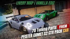 Pfister Comet S2 CTX Pack FiveM custom sports car mod with 70 tuning parts