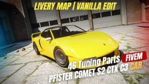 Pfister Comet S2 CTX C3 FiveM custom sports car mod with 46 tuning parts