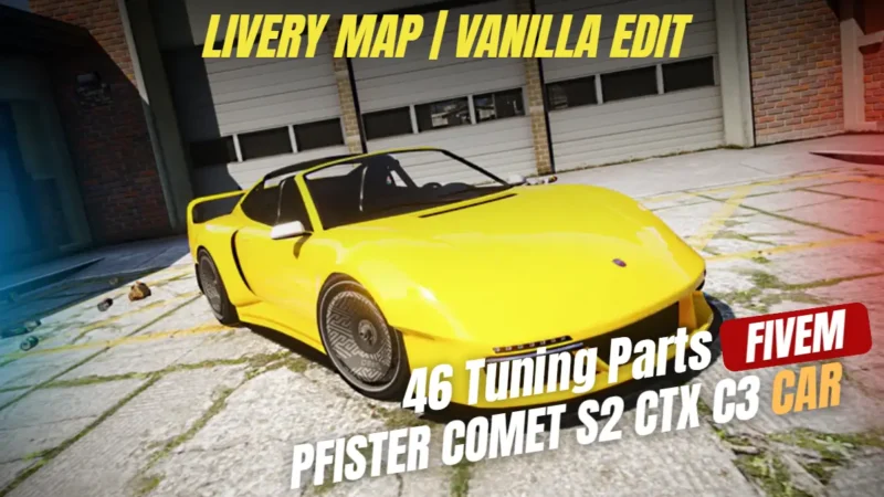 Pfister Comet S2 CTX C3 FiveM custom sports car mod with 46 tuning parts