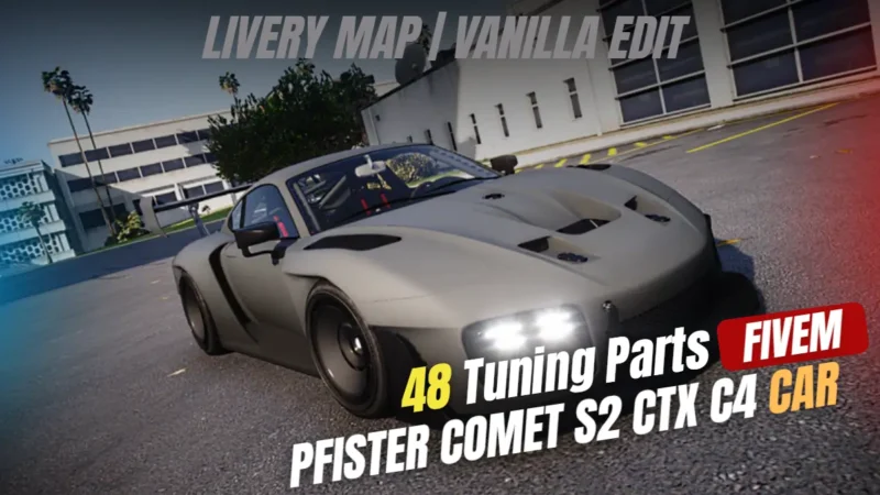 Pfister Comet S2 CTX C4 FiveM custom sports car mod with 48 tuning parts