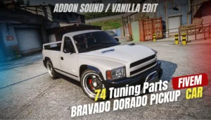 Bravado Dorado Pickup FiveM mod with 74 tuning parts and upgrades