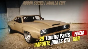 Imponte Dukes CTX FiveM muscle car mod with 29 tuning parts