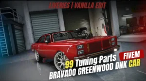 Bravado Greenwood DNK FiveM muscle car mod with 99 tuning parts