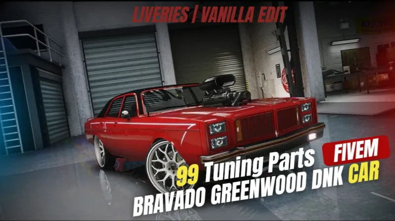 Bravado Greenwood DNK FiveM muscle car mod with 99 tuning parts