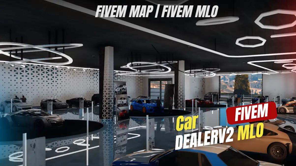 Car Dealer V2 MLO FiveM custom luxury showroom RP interior