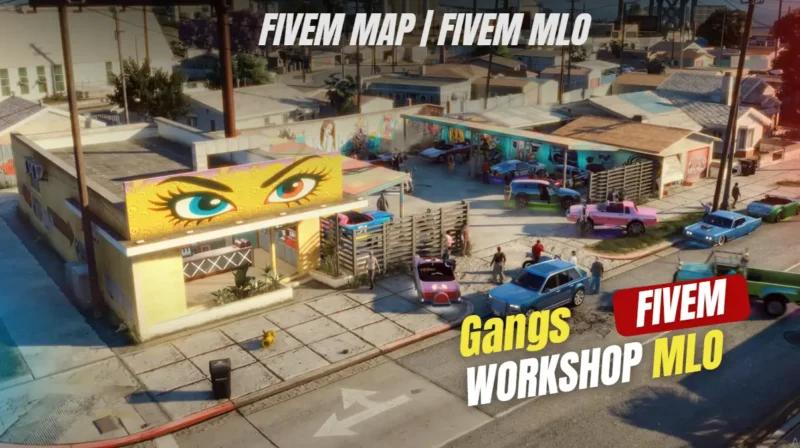 Gangs Workshop MLO FiveM custom gang hideout RP workshop interior