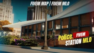 Police Station MLO FiveM custom PD interior with offices and jail cells