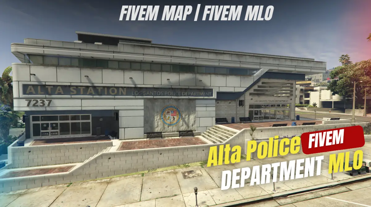 Alta Police Department MLO FiveM custom PD interior with cells, offices and RP mapping