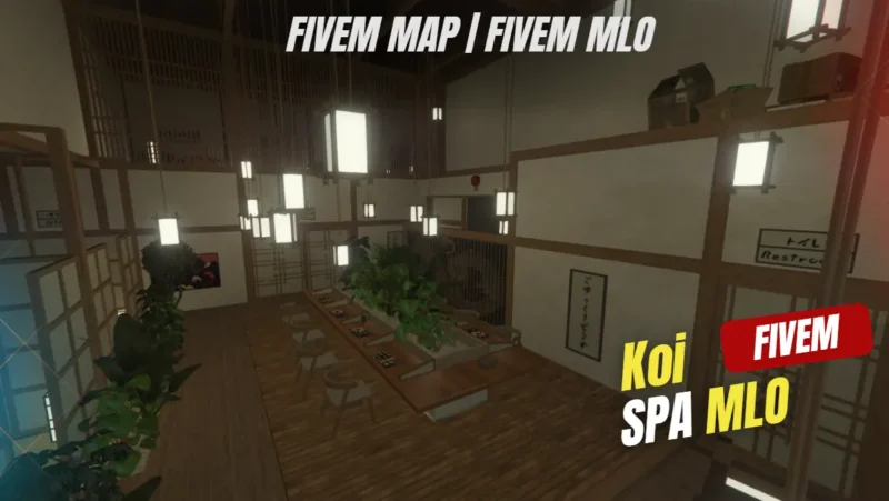 Koi Spa MLO FiveM luxury spa with hot tubs and relaxation RP interiors