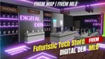 Digital Den MLO FiveM futuristic electronics tech store interior