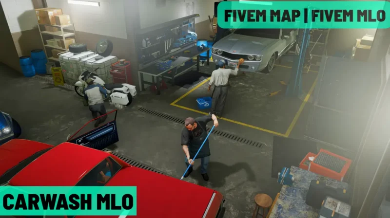 Carwash MLO FiveM realistic vehicle wash interior and roleplay mapping
