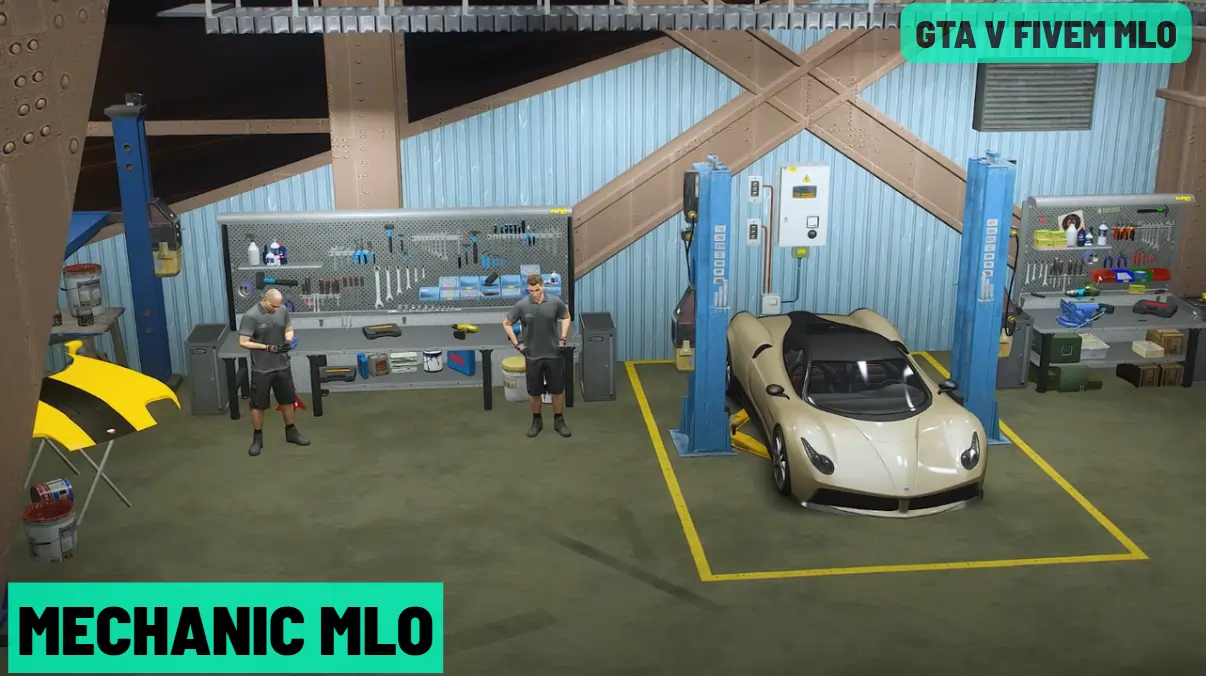 Mechanic MLO FiveM garage and repair shop RP interior
