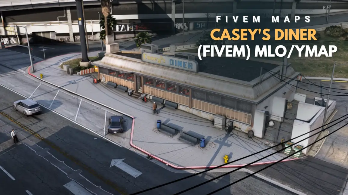 Casey’s Diner MLO for FiveM – classic retro diner interior with booths and counter.