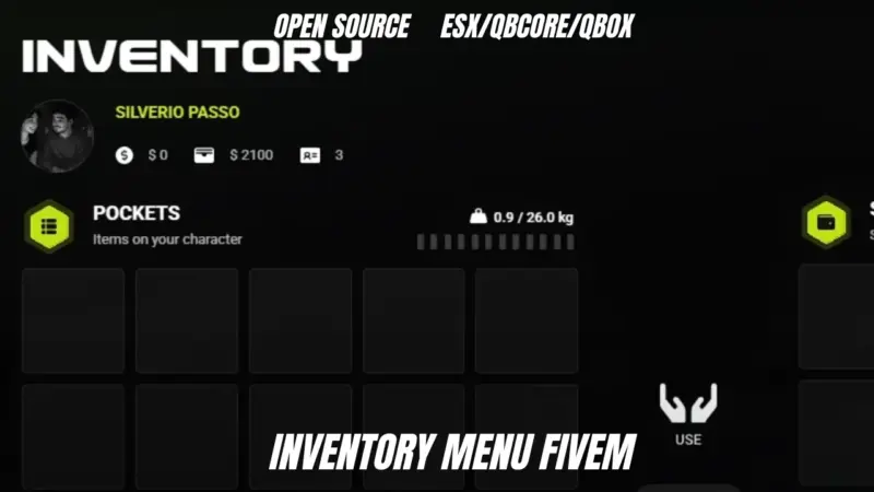 Block Menu Inventory Mod Inventory Menu FiveM (ox_inventory UI) | ESX, QBCore, QBox